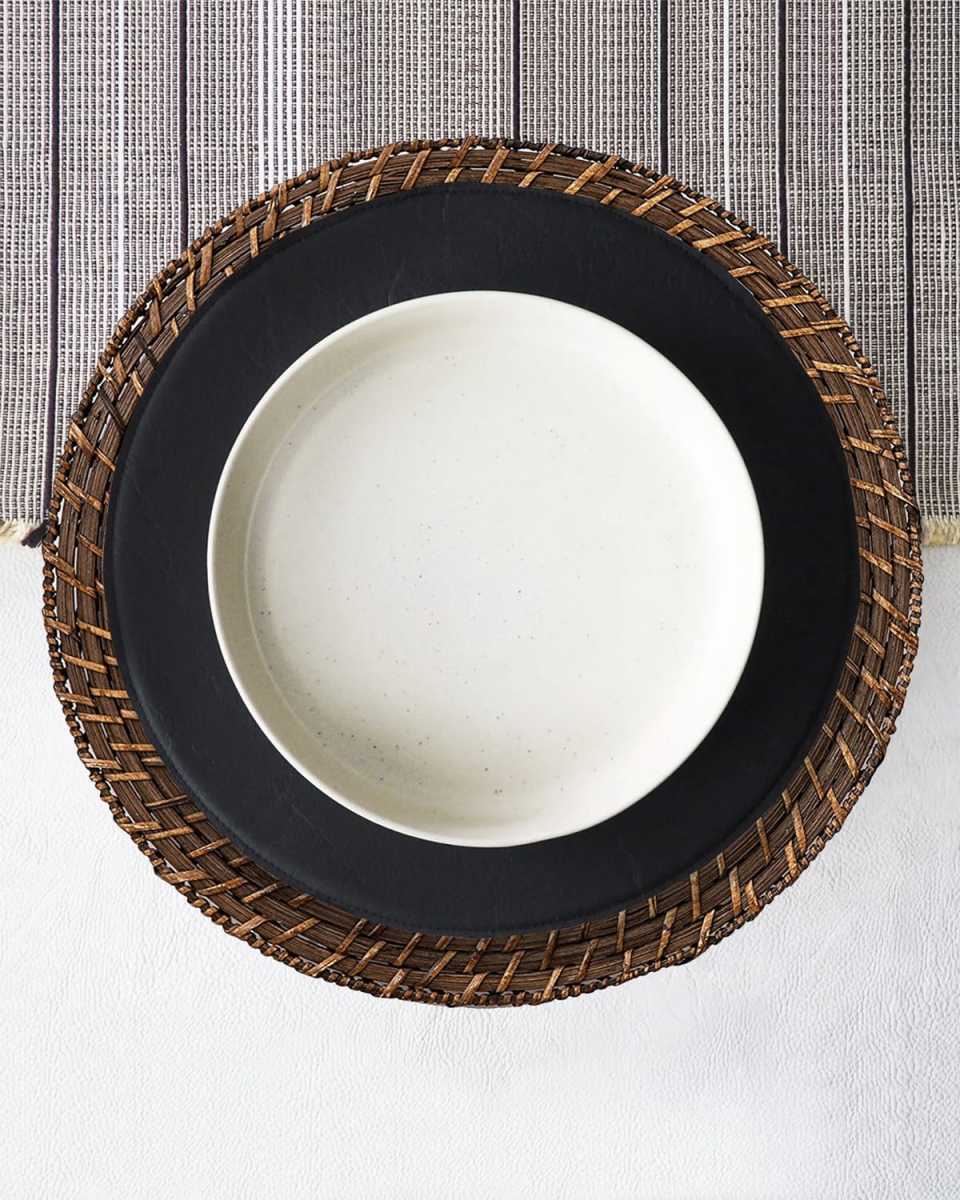 Round Rattan Charger, Set of 4
